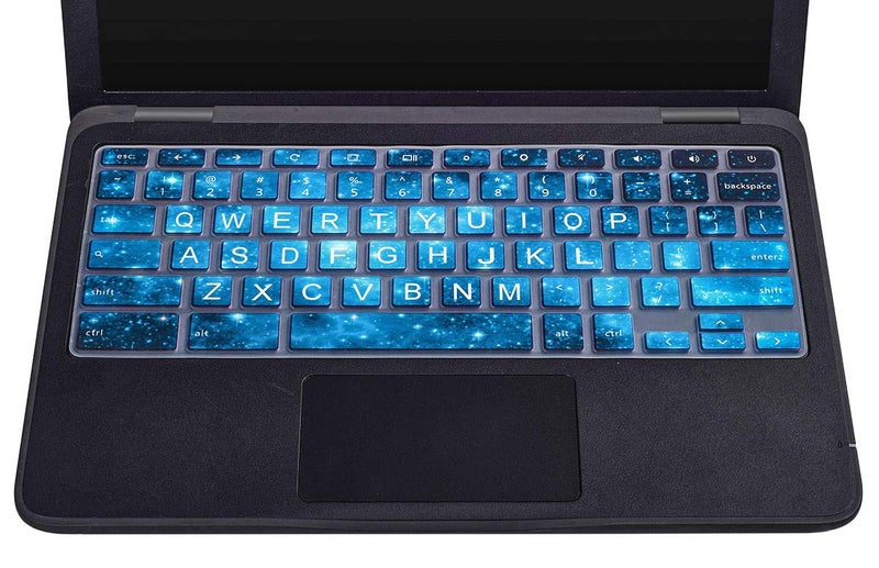 CaseBuy Keyboard Cover for Dell 11.6 Chromebook/Dell Chromebook 11 3100 3120 3180 3181 3189 5190 P22T 11.6" / Dell Chromebook 13 3380 13.3 inch, Dell Chromebook Cover(Upper CASE, Blue Stars) - Image 5